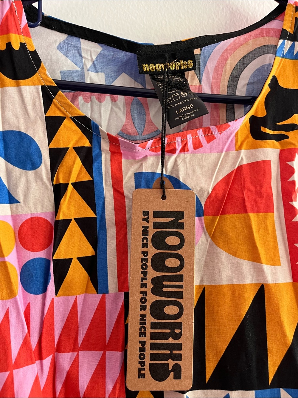 Nooworks colorful bold print sleeveless tank dress - Picture 2 of 3